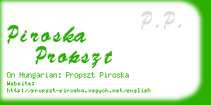 piroska propszt business card